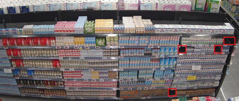 real time gap scan on shelves